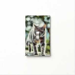 Cat painting light switch cover