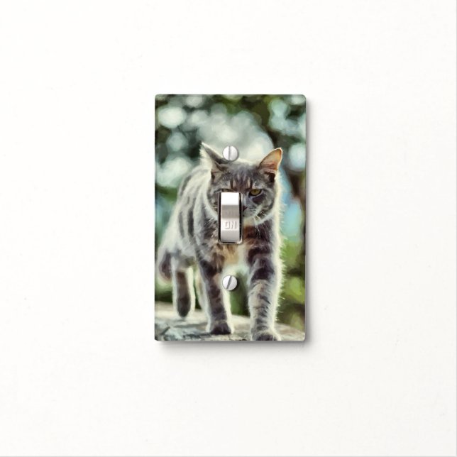 Cat painting light switch cover (In Situ)