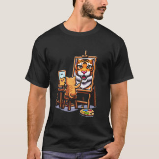 Cat Painting Lion Animal Drawing Abstract Art Pain T-Shirt