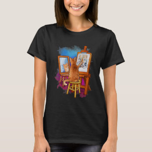 Cat Painting Lion Artistic Animals Graphic T-Shirt