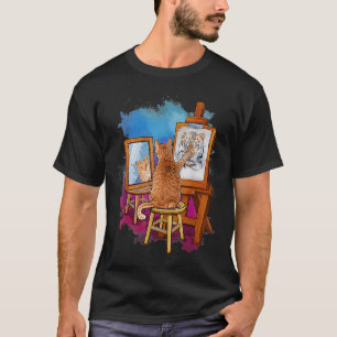 Cat Painting Lion Artistic Animals Graphic T-Shirt