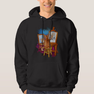 Cat Painting Lion Artistic Animals Lover Graphic N Hoodie