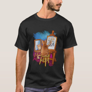 Cat Painting Lion Artistic Animals Lover Graphic N T-Shirt