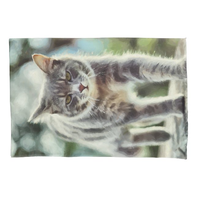 Cat painting pillow case (Front)
