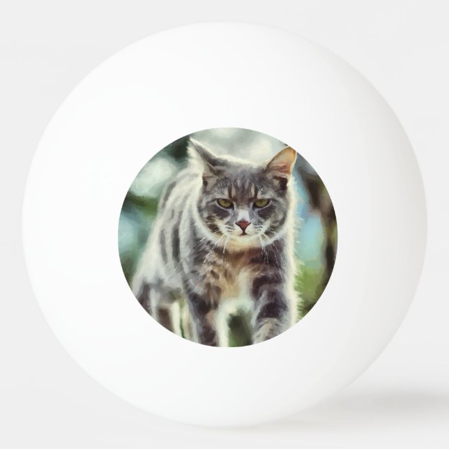 Cat painting Ping-Pong ball (Back)