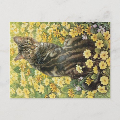 CAT PAINTING  POSTCARD