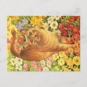 CAT PAINTING  POSTCARD