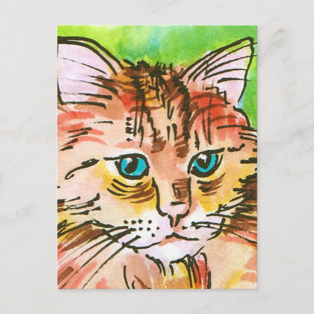 Cat painting postcard (Front)