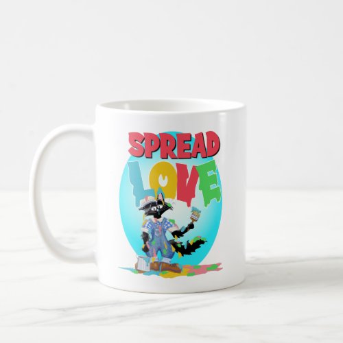 cat painting the message Spread Love Coffee Mug