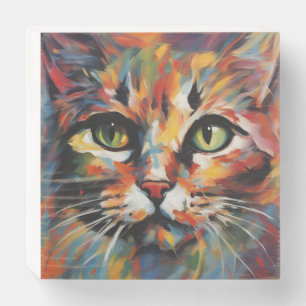 Cat Painting Wooden Box Sign