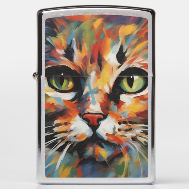 Cat Painting Zippo Lighter (Front)