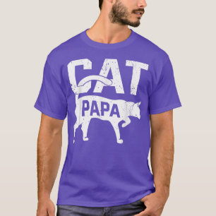 Cat Papa Kitten Pet Owner Meow Father's Day T-Shirt