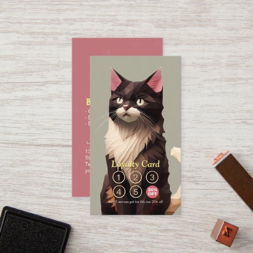 Cat Paper Carves Art Pet Care Clinic Loyalty Punch