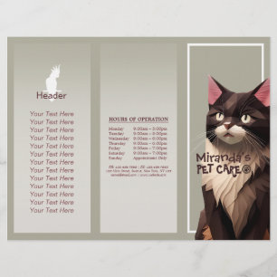 Cat Paper Cut Art Pet Care Animal Clinic Brochures