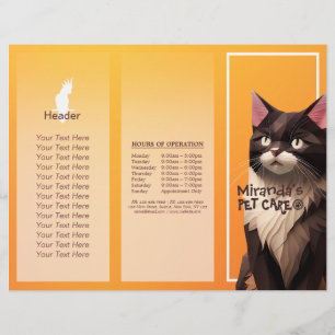 Cat Paper Cut Art Pet Care Animal Clinic Brochures