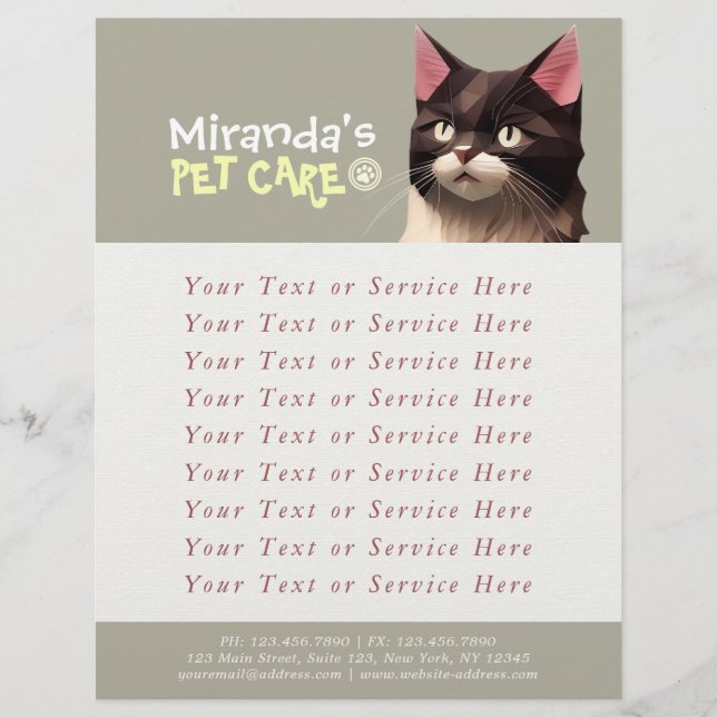 Cat Paper Cut Art Pet Care Food Shop Animal Clinic (Front)