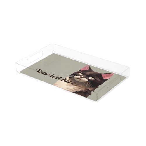 Cat Paper Cut Art Pet Care Food Shop Animal Clinic Acrylic Tray