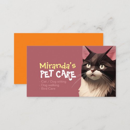 Cat Paper Cut Art Pet Care Food Shop Animal Clinic Appointment Card