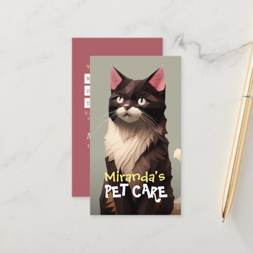 Cat Paper Cut Art Pet Care Food Shop Animal Clinic Appointment Card