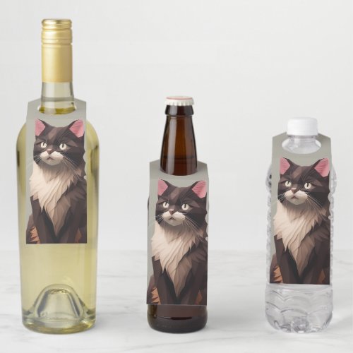 Cat Paper Cut Art Pet Care Food Shop Animal Clinic Bottle Hanger Tag