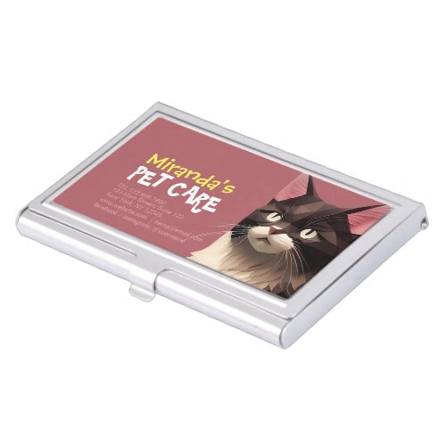 Cat Paper Cut Art Pet Care Food Shop Animal Clinic Business Card Case