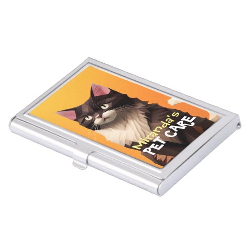 Cat Paper Cut Art Pet Care Food Shop Animal Clinic Business Card Case