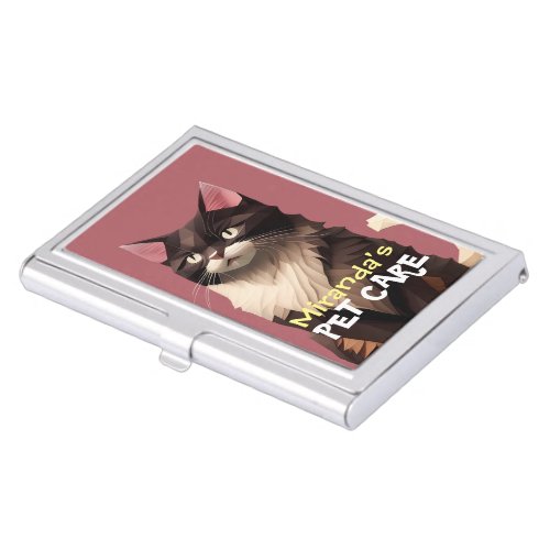 Cat Paper Cut Art Pet Care Food Shop Animal Clinic Business Card Case