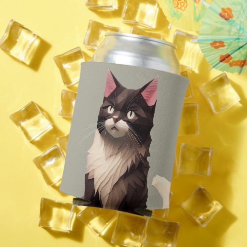 Cat Paper Cut Art Pet Care Food Shop Animal Clinic Can Cooler