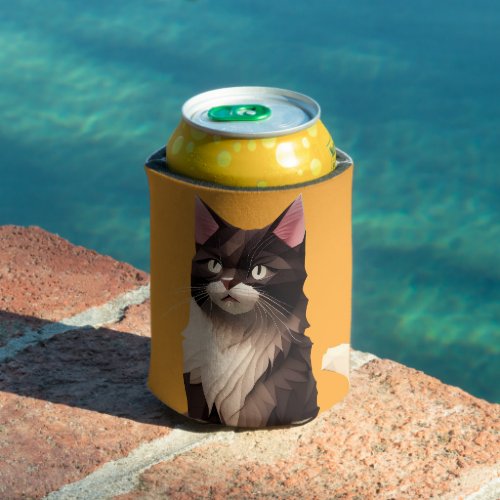 Cat Paper Cut Art Pet Care Food Shop Animal Clinic Can Cooler