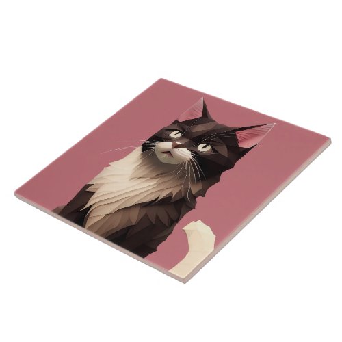 Cat Paper Cut Art Pet Care Food Shop Animal Clinic Ceramic Tile