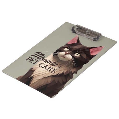 Cat Paper Cut Art Pet Care Food Shop Animal Clinic Clipboard