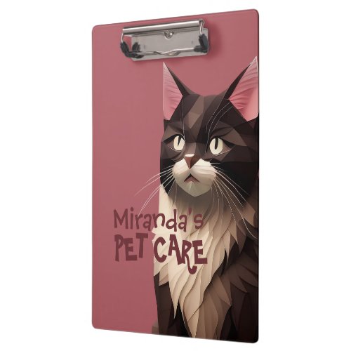 Cat Paper Cut Art Pet Care Food Shop Animal Clinic Clipboard