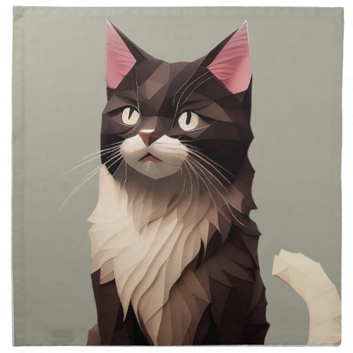 Cat Paper Cut Art Pet Care Food Shop Animal Clinic Cloth Napkin