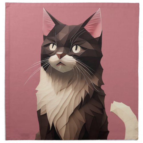 Cat Paper Cut Art Pet Care Food Shop Animal Clinic Cloth Napkin