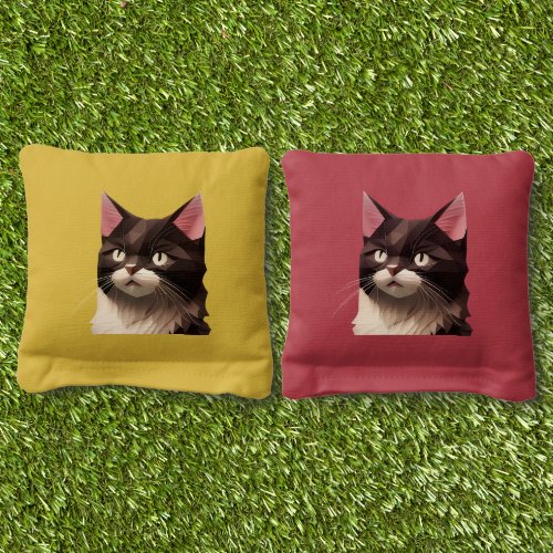Cat Paper Cut Art Pet Care Food Shop Animal Clinic Cornhole Bags