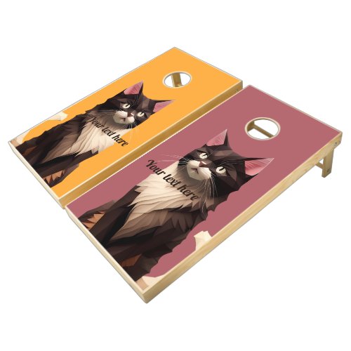Cat Paper Cut Art Pet Care Food Shop Animal Clinic Cornhole Set