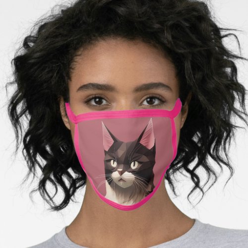 Cat Paper Cut Art Pet Care Food Shop Animal Clinic Face Mask