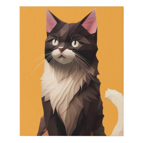 Cat Paper Cut Art Pet Care Food Shop Animal Clinic Faux Canvas Print