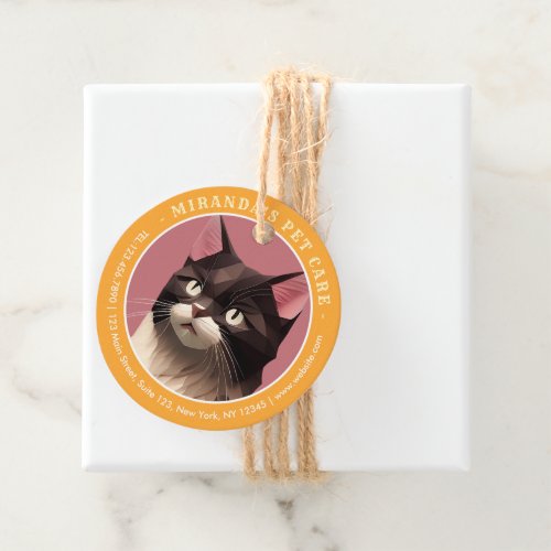 Cat Paper Cut Art Pet Care Food Shop Animal Clinic Favor Tags