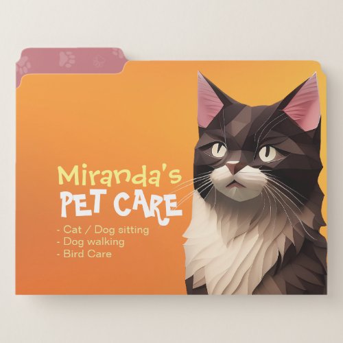 Cat Paper Cut Art Pet Care Food Shop Animal Clinic File Folder