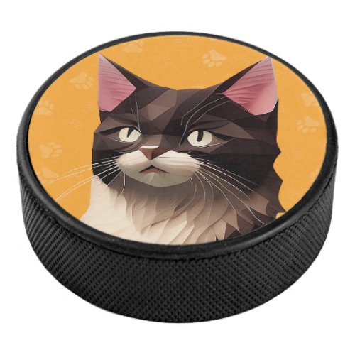 Cat Paper Cut Art Pet Care Food Shop Animal Clinic Hockey Puck