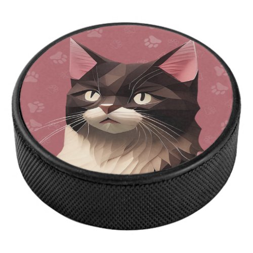 Cat Paper Cut Art Pet Care Food Shop Animal Clinic Hockey Puck