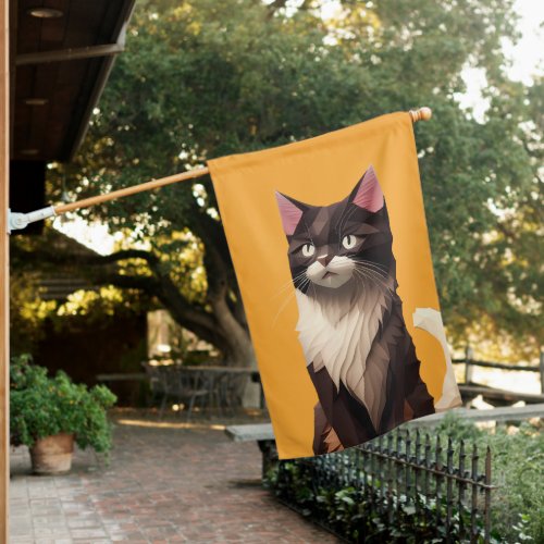 Cat Paper Cut Art Pet Care Food Shop Animal Clinic House Flag
