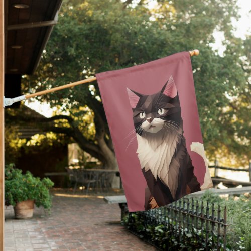 Cat Paper Cut Art Pet Care Food Shop Animal Clinic House Flag