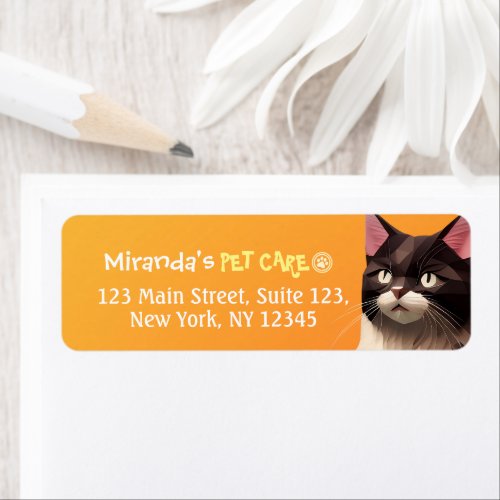 Cat Paper Cut Art Pet Care Food Shop Animal Clinic Label