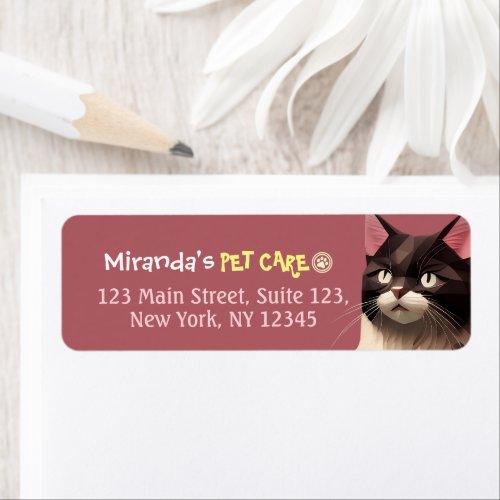 Cat Paper Cut Art Pet Care Food Shop Animal Clinic Label