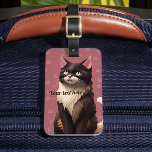 Cat Paper Cut Art Pet Care Food Shop Animal Clinic Luggage Tag