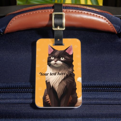 Cat Paper Cut Art Pet Care Food Shop Animal Clinic Luggage Tag