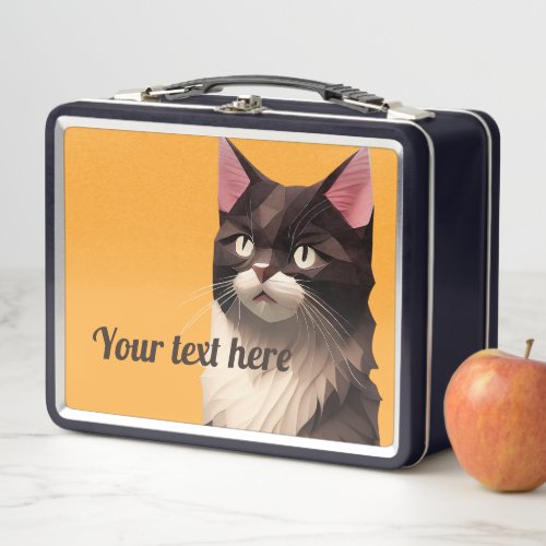 Cat Paper Cut Art Pet Care Food Shop Animal Clinic Metal Lunch Box