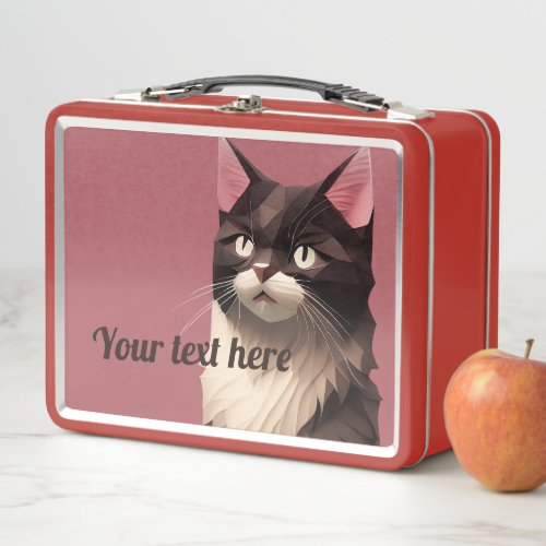 Cat Paper Cut Art Pet Care Food Shop Animal Clinic Metal Lunch Box